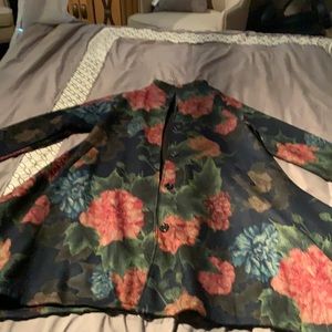 Designer floral fleece jacket
